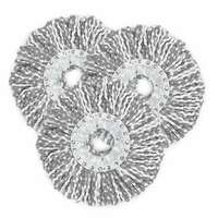 Arto Plastic Mop Refill Head Round Spin Replacement Microfiber 30 Cm Universal Floor Cleaning Kitchen Accessories Items New All for Home Improvement Product (Grey) (Pack of 3)