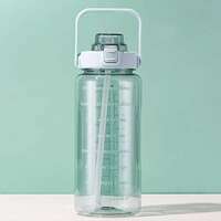 Ecosmos 2L Capacity Belt Straw Transparent Motivational Water Bottle for Office, School, College & Gym Time Marker Leak Proof & Break-Proof BPA-Free Sports Bottle, Random (Assorted),Multicolor