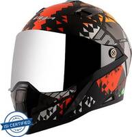VEGA Storm Atomic Motorbike Helmet (Dull Black, Orange)