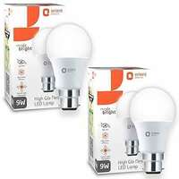 Orient Electric 9W High Glow LED bulb| 180-degree wide beam angle| Voltage surge protection up to 4 kV| 6500K, Cool White| B22d base| Made in India| Pack of 2