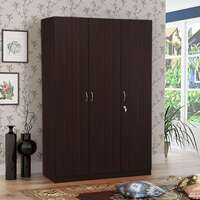HomeTown Willy Engineered Wood Three Door Wardrobe in Walnut Colour [Apply ₹5000 Off Coupon]