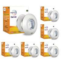 wipro Polycarbonate Garnet 2W Led Integrated Spotlight | Cool White (6500K) Pack of 6 