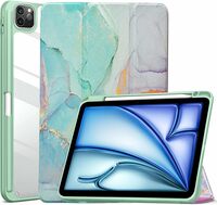 ProElite Case for iPad Air 11 Inch M3/M2 2025/2024, iPad Air 10.9 inch 5th/4th Gen & iPad Pro 11 inch 4th/3rd Gen 2022 case Cover, Transparent Smart Flip Cover with Pencil Holder