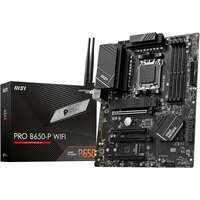 MSI PRO B650-P WiFi Motherboard, ATX - Supports AMD Ryzen 9000/8000/ 7000 Series Processors, AM5 - DDR5 Memory Boost 7200+MHz/OC, 2 x PCIe 4.0 x16, 2 x M.2 Gen4, Wi-Fi