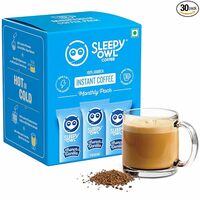 Sleepy Owl French Vanilla Flavour 100% Arabica Coffee Sachets | 60g - Pack of 30 x 2g Instant Coffee Powder Sachets | Travel Friendly