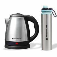 Wonderchef Acura Stainless-steel Kettle 1.5L + Sippy Stainless-steel Bottle