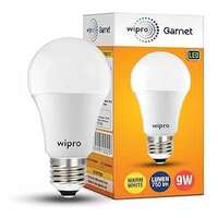 wipro Garnet 9W LED Bulb for Home & Office |Warm White (2700K) | E27 Base|220 degree Light coverage |4Kv Surge Protection |400V High Voltage Protection |Energy Efficient | Pack of 1
