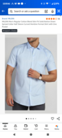 MILDIN Men's Regular Cotton Blend Slim Fit Solid Button Down Spread Collar Half Sleeve