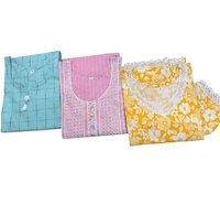 Women's Cotton Salwar Suit Set, A-Line Khadi Style, Pack of 3, Office and Home Wear
