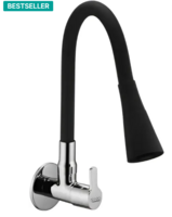 Spazio Silicon Swivel Spout & Dual Flow Pattern For Hot OR Cold Water With Wall Flange SmartBuy Fusion Sink Cock