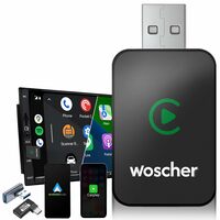 WOSCHER 2in1 Wireless Carplay Adapter and Wireless Android Auto Adapter for Car (Black)