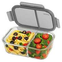 Homepuff 965 ml Borosilicate Glass Bento – 2‑Compartment, Airtight, BPA‑Free At Just Rs.699
