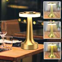 Desidiya® Touch Sensor LED Table Lamp – 3 Brightness Levels, Rechargeable, Warm Light, Gold Finish