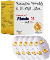 PHARMAZAIN LIFE SCIENCES Vitamin D3 60000 IU Capsule for Bone Joint Mental Health & Heart for Men & Women  (20 Capsules)