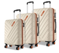 Safari Accent Set Of 3 Textured Hard-Sided TrolleyBags