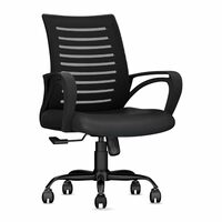 CELLBELL Desire C104 Mesh Mid Back Chair | Ergonomic Office, Study, Revolving, Computer Chair for Work from Home Heavy Duty Metal Base, Seat Height Adjustable (Black)