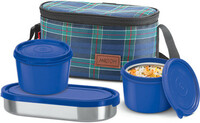 MILTON Decker Lunch Box (3 Containers, 1 x 475 ml , 2 X 500 ml each) With Jacket 3 Containers Lunch Box  (1350 ml)