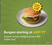 Swiggy 1rs burger  check at 9pm 