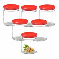 Pure Source India Glass Storage Airtight Jars -190 ml, 6 Piece, Transparent
