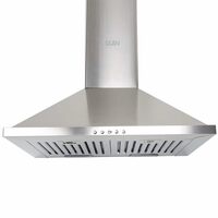 Glen 60 cm 1000 m³/hr Baffle Filter Kitchen Chimney (Hood Aqua SS, Push Buttons Control,Silver)