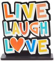 Amazon Brand - Solimo Wooden Study/Office/Home Decor Showpiece | Live Love Laugh

