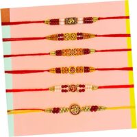 Rakhi Set for Brother – Traditional Religious Handmade Rakhis (Pack of 6)