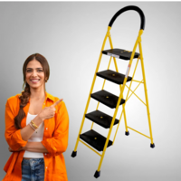 ProHome 5 Step Steel Ladder for Home With Anti Skid shoes Steel Ladder (With Platform)