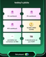 Cred Daily Rewards 21st July - Win Rs.2, Rs.5, Rs.10, 15K Cred Coins, Deodorants, Portable Car Container