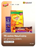 Tata Neu × Bigbasket | Get 75 NeuCoins back on Min Order ₹750 [7AM - 11AM]