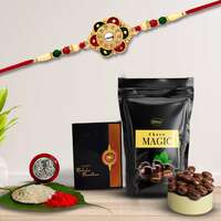 DeoDap Rakhi For Brother Set Of 1 with Silver Color Pooja Coin