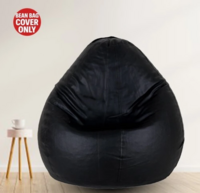 Gunj XL Tear Drop Bean Bag Cover (Without Beans) (Black)