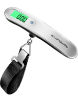 Longway Traveltare Digital Portable Luggage Weighing Scale | LCD Display for Accurate Measurements | Lifetime Replacement | Weighing Scale for Home, Travel, Flights & Bags (Silver, 50 kg)