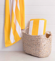 Yellow Striped 100% Cotton 460 GSM Beach Bath Towel