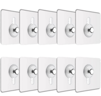 JIALTO 10 Pcs Self Adhesive Wall Hooks - Heavy Duty Transparent Hooks for Photo Frames Hooks, Wall Clocks, Keys - No Damage, Easy Installation