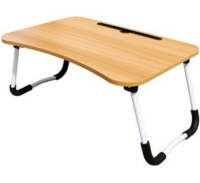 HF HARSH FASHION WOODEN Wood Portable Laptop Table (Finish Color - CAMEL, Pre Assembled)