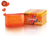 Savlon Moisturizing Glycerin soap bar with germ protection, Pack of 5-120g each