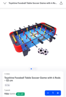 Toyshine Foosball Table Soccer Game with 4 Rods - 53 cm on Swiggy Instamart:
Available Gurgaon check yours 