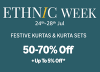 Amazon Ethnic Week - Upto 70% off on Kurtas, Sets & More + Extra 5% Off 