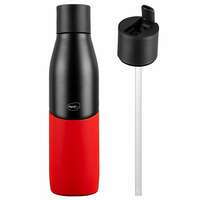 Pigeon by Stovekraft Luxe Thermos Stainless Steel Sipper Flask 500ml with Straw| 24 Hours Hot and Cold|Leak Proof|Easy to Open|Easy to use|Ideal Usage for Office Men/Women|School/College|Black&Red