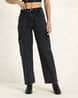 Shein Full Length Stone Wash Panelled Cargo Jeans