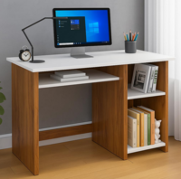 Callas Wooden Study Table with Hutch & Bottom Storage, Office Work Desk for Laptop Study Computer Table for Home (ST-03-Walnut)
