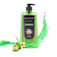 Santoor Refreshing Shower Gel 750ml With Natural Lemon & Frangipani Extracts| For Men & Women| For Soft and Fresh Skin| Suitable For All Skin Types| No Parabens| No Silicones