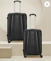 ARISTOCRAT  Hard Body Set of 2 Luggage 8 Wheels - Invictus 2P Set (Cabin+Medium) - Trolley Bag Jet Black - Black
