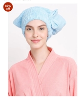 Cortina Microfiber Hair Towel Cap, Soft Absorbent Quick Drying Cap for Curly Thick Hair, Wrap Cap for Women Girls-Pack of 1, Blue