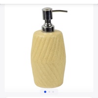 Quace Ceramic Textured Soap Dispenser (15x8cm, Beige) (Location Specific)