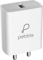 Pebble 18 W 3.1 A Wall Charger for Mobile with Detachable Cable  (White, Cable Included)