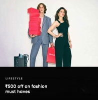 Get 500 off on minimum order of 2000 Lifestyle fashion Products - CRED