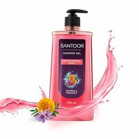 Santoor Brightening Shower Gel 750ml With Natural Saffron & Marigold Extracts| For Men & Women| For Glowing Skin| Suitable For All Skin Types| No Parabens| No Silicones