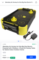 Wembley Air Hockey for Kids Big Size Electric Powered with 2 Strikers, 4 Pucks Air Hockey Table
Available Gurgaon check yours 
Amazon/ Zepto 2000+