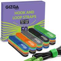 GIZGA Reusable Cable Ties – 50Pcs (10cm) Hook & Loop Wire Organizer At Just Rs.399